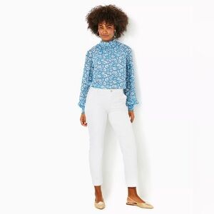 Lilly Pulitzer NWOT 28" Gretchen High Rise Straight Leg Pant Resort White Sz 8‎